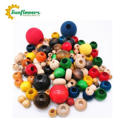 Wood Beads Color Crafts In the Jar
