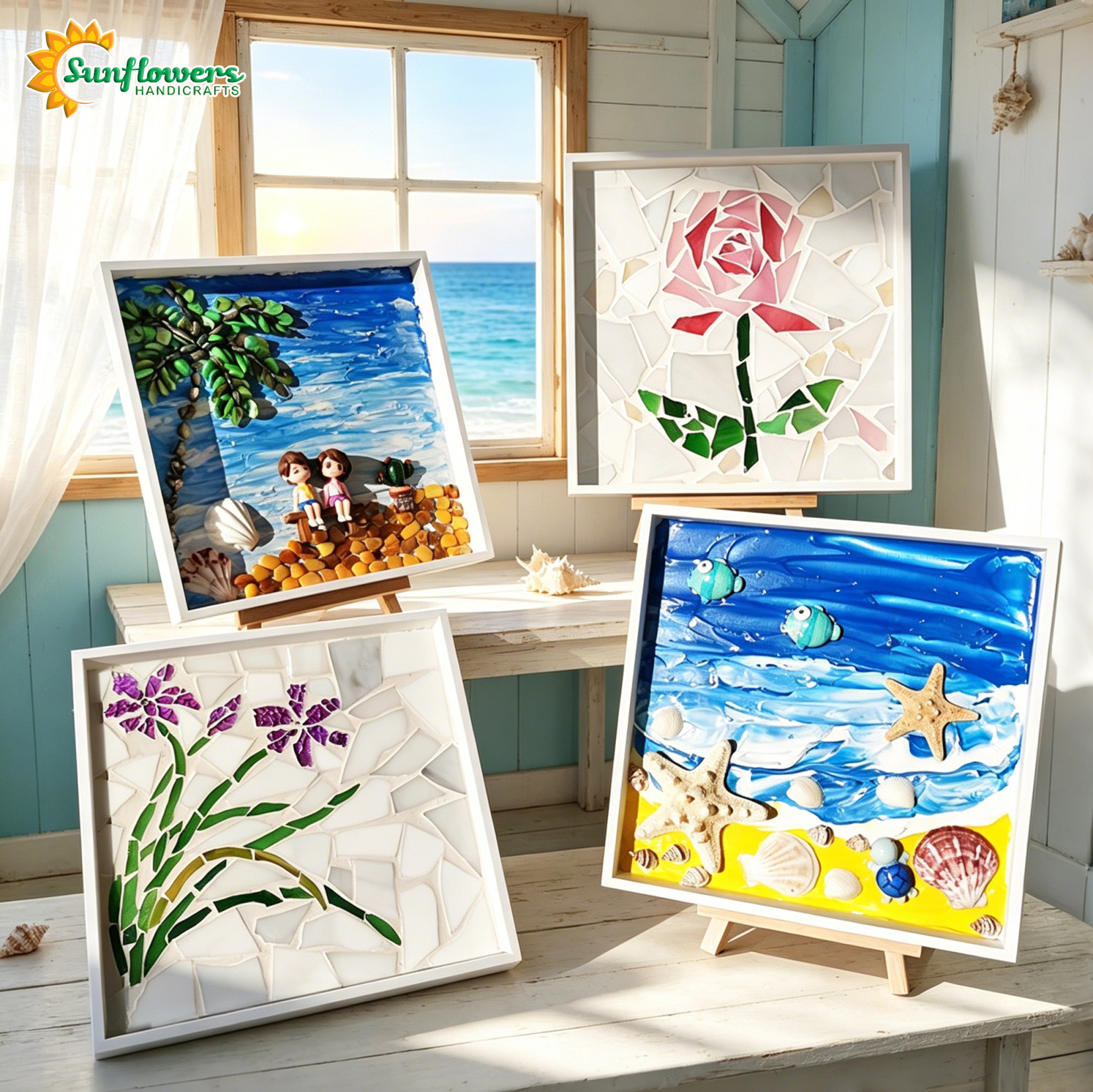 DIY Mosaic Wall Art Kit Textured Painting 3D Botanical Specimen Handmade Home Decor Artisan Craft for Adults Zen Gift