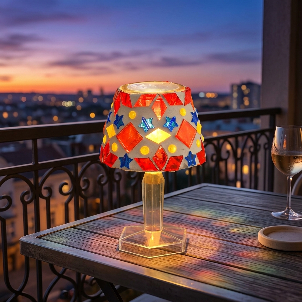Aesthetic DIY Glass Mosaic Table Lamp Craft Kit