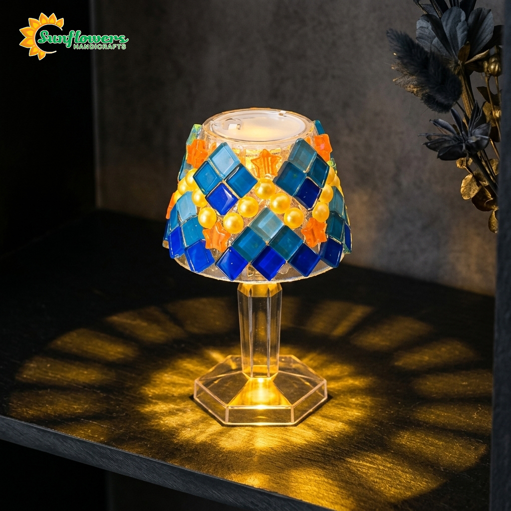Aesthetic DIY Glass Mosaic Table Lamp Craft Kit
