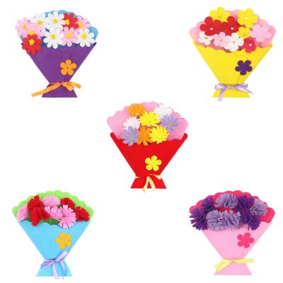  DIY Non-woven Fabric Flowers Bunch Bouquet Pasting Crafts Kit