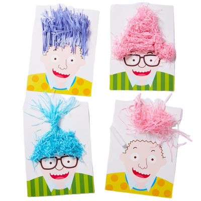 DIY Raffia Haircut Pasting Craft 